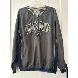 Colosseum Athletics Notre Dame Fighting Irish V-neck pullover windbreaker sz L